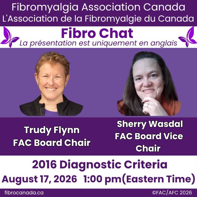 FibroChat: looking at the 2016 diagnostic criteria for fibromyalgia and how they can be used by patients and doctors to help with diagnosis